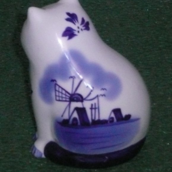DELFT CAT FIGURINE - Picture 3 of 3